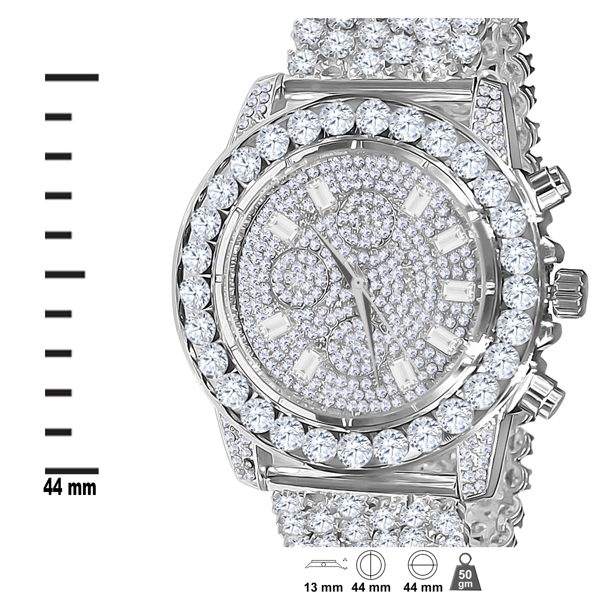 Delectable CZ WATCH-5110281 featuring cubic zirconia stones and stainless steel band, showcasing elegance and luxury.