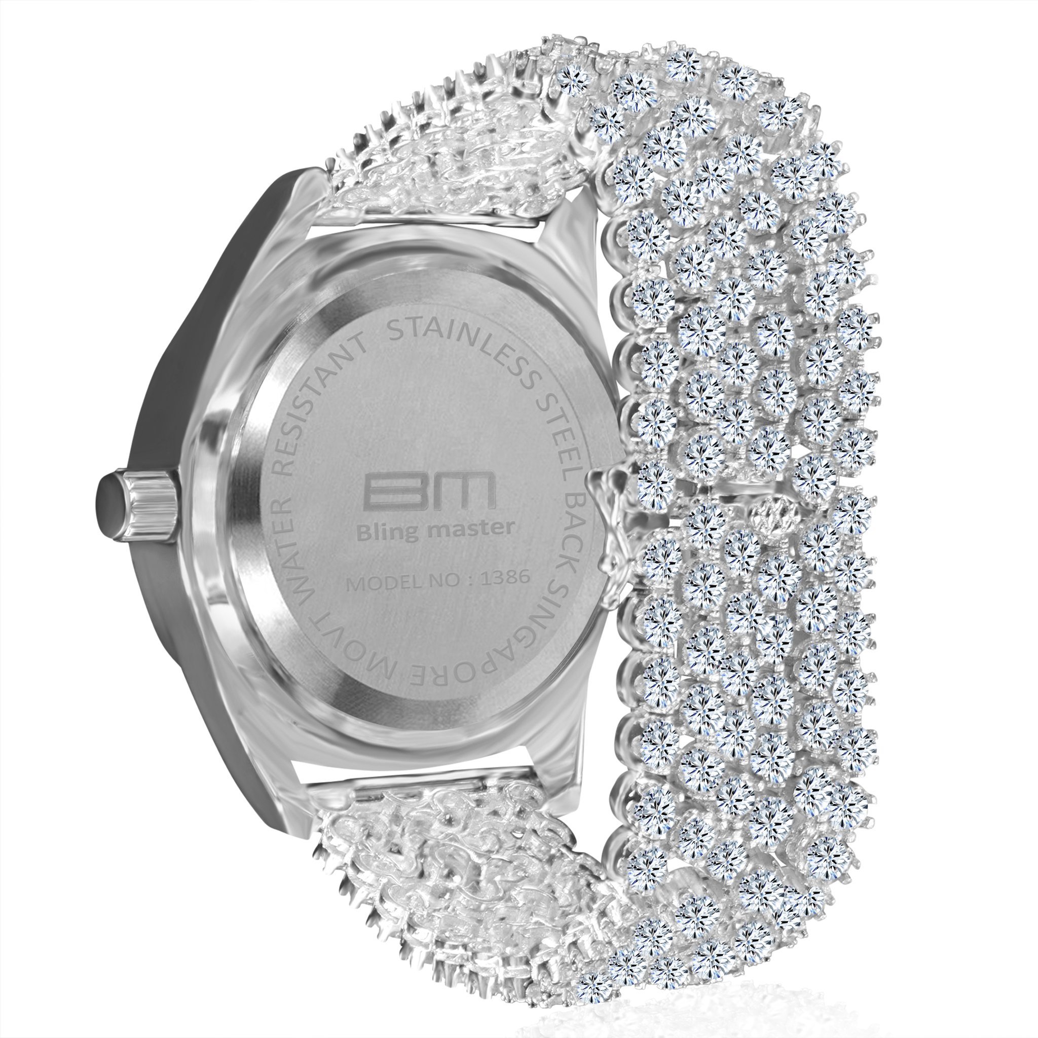 Delectable CZ WATCH-5110281 featuring cubic zirconia stones and stainless steel band, showcasing elegance and luxury.