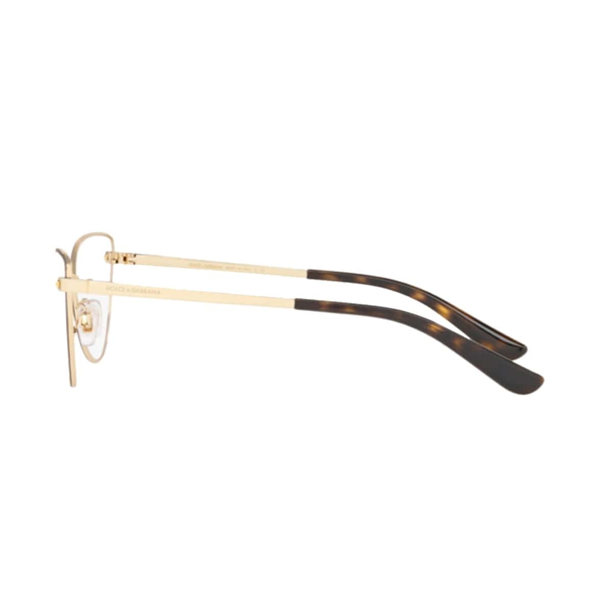 Dolce & Gabbana DG1321-1320 Gold Matte Brown Cat-Eye Women's Metal Eyeglasses showcasing elegant design and quality craftsmanship.