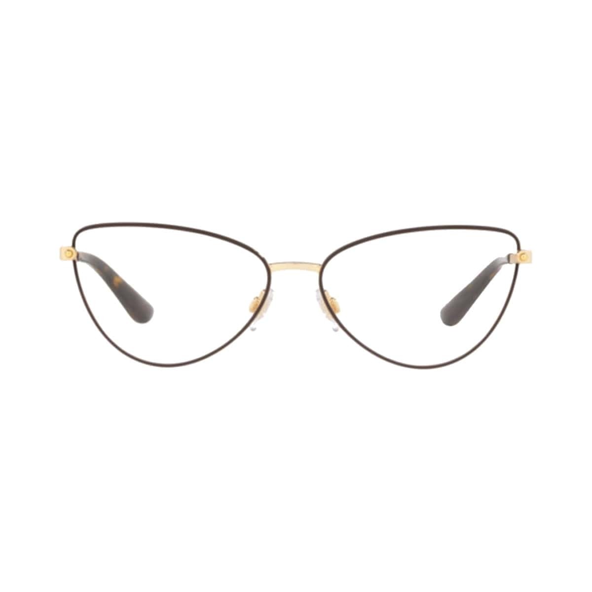 Dolce & Gabbana DG1321-1320 Gold Matte Brown Cat-Eye Women's Metal Eyeglasses showcasing elegant design and quality craftsmanship.