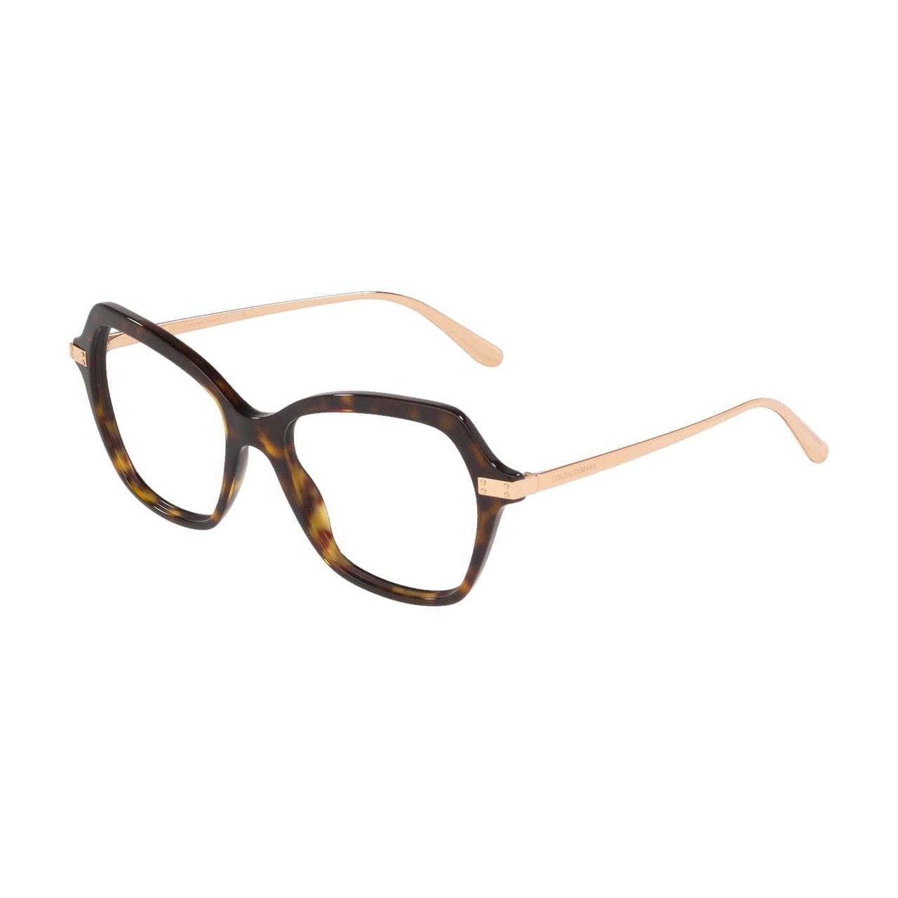 Dolce & Gabbana DG3311-502 Dark Havana Oversize Women's Acetate Eyeglasses showcasing elegant full-rim design and stylish wayfarer shape.