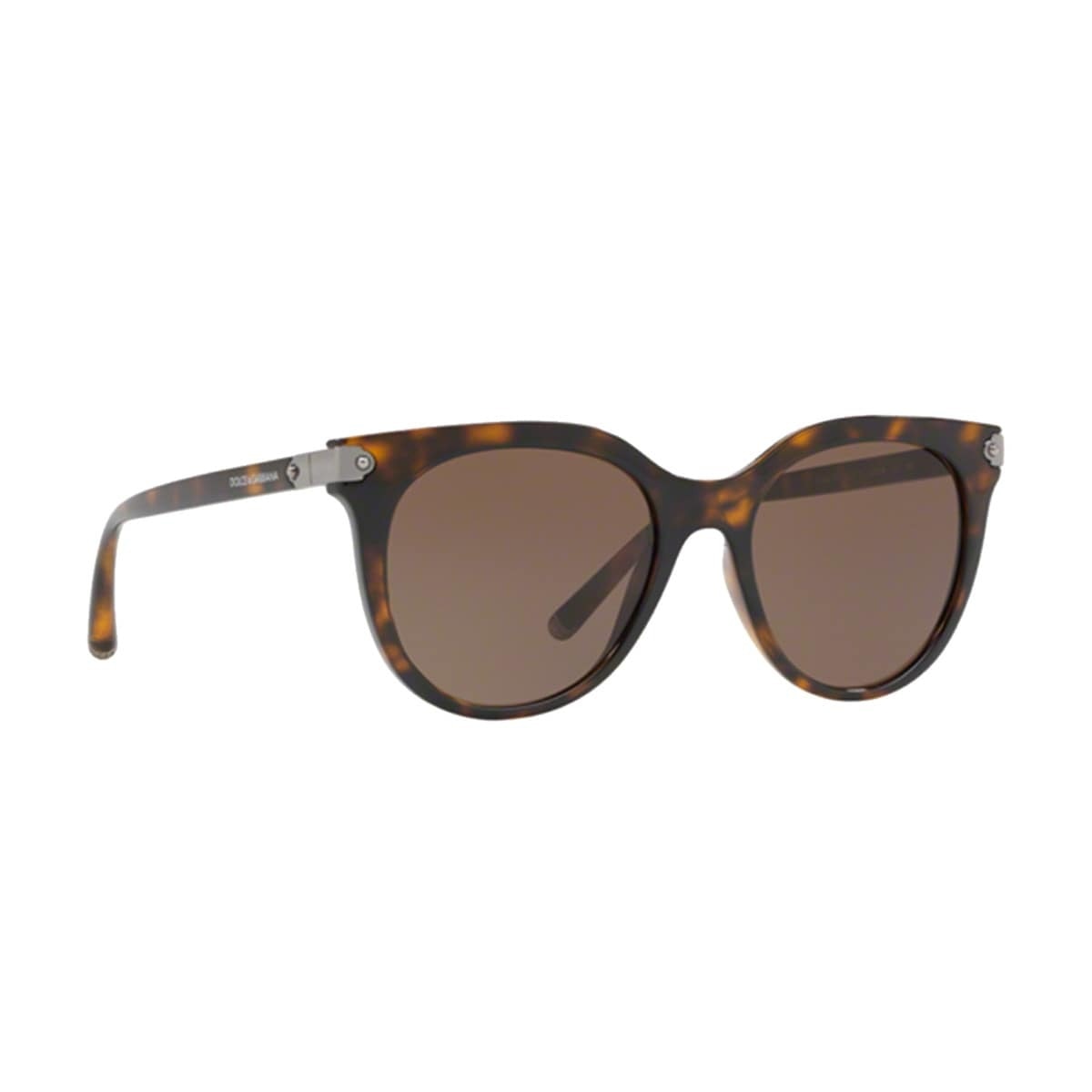 Dolce & Gabbana DG6117-502/73 Havana Cat-Eye Brown Lens Women's sunglasses with stylish design and elegant frame.