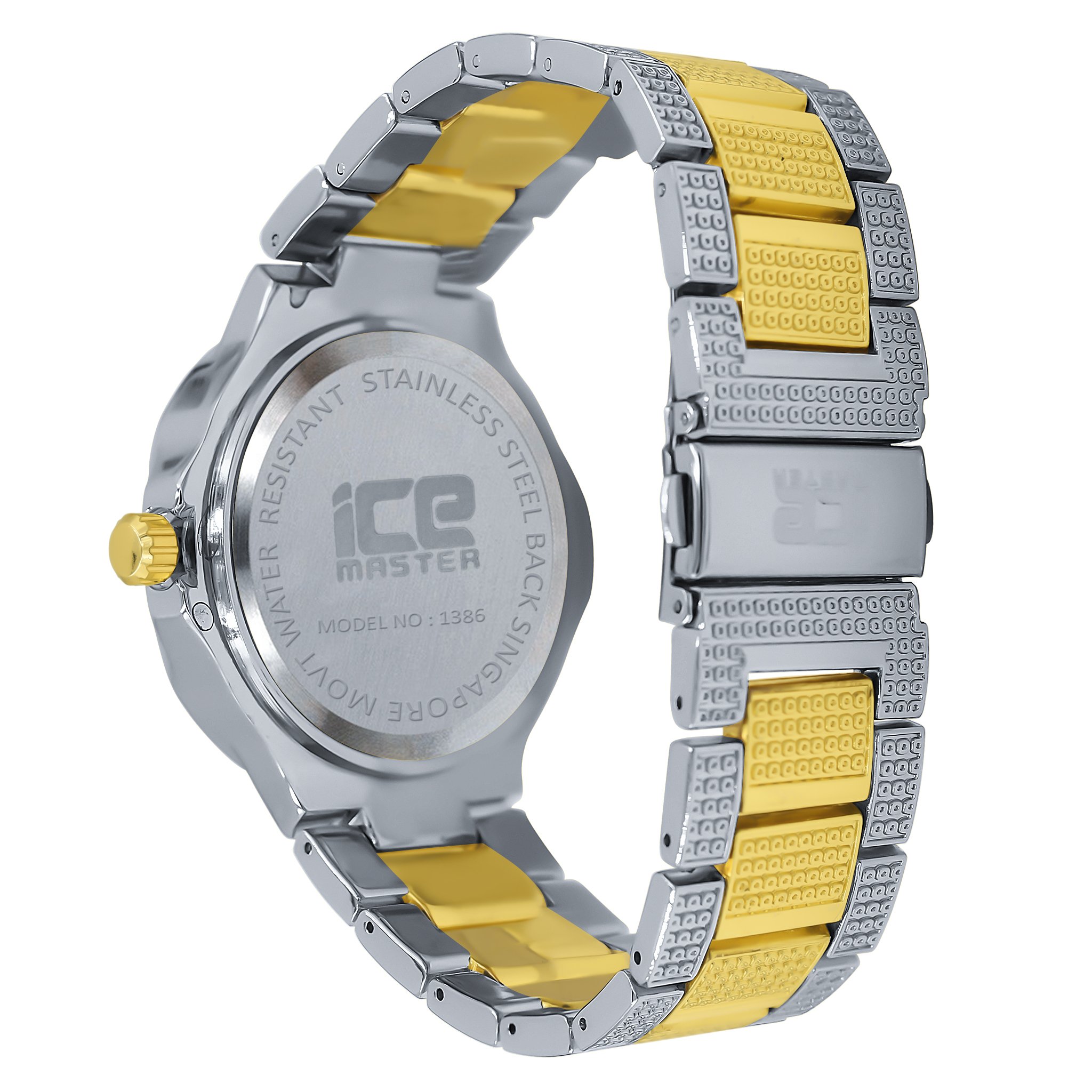 ENTHRAL Watch for Men featuring a bling metal design with sparkling stones on the bezel and strap, showcasing elegance and style.