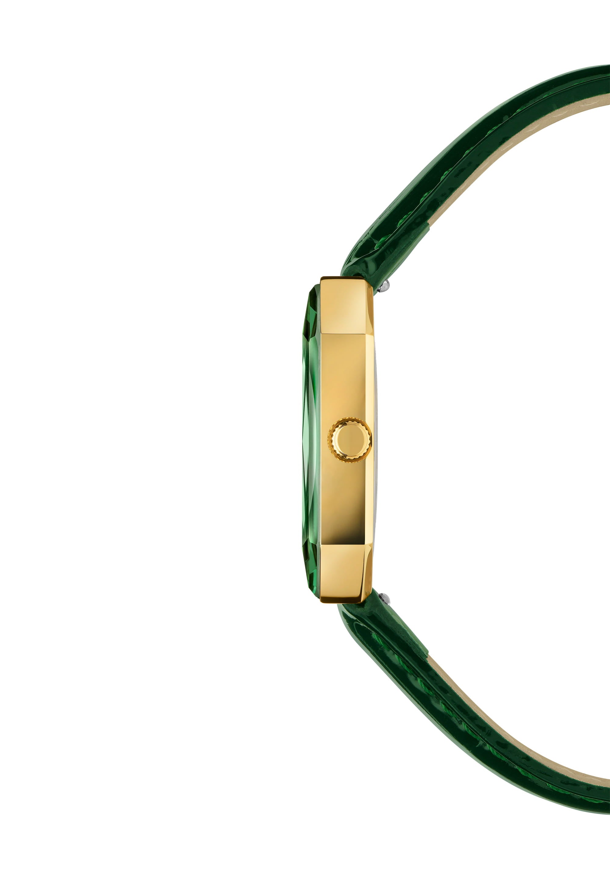 Facet Radiant Swiss Ladies Watch J8.077.M featuring a green dial and leather strap, showcasing elegant design and Swiss craftsmanship.