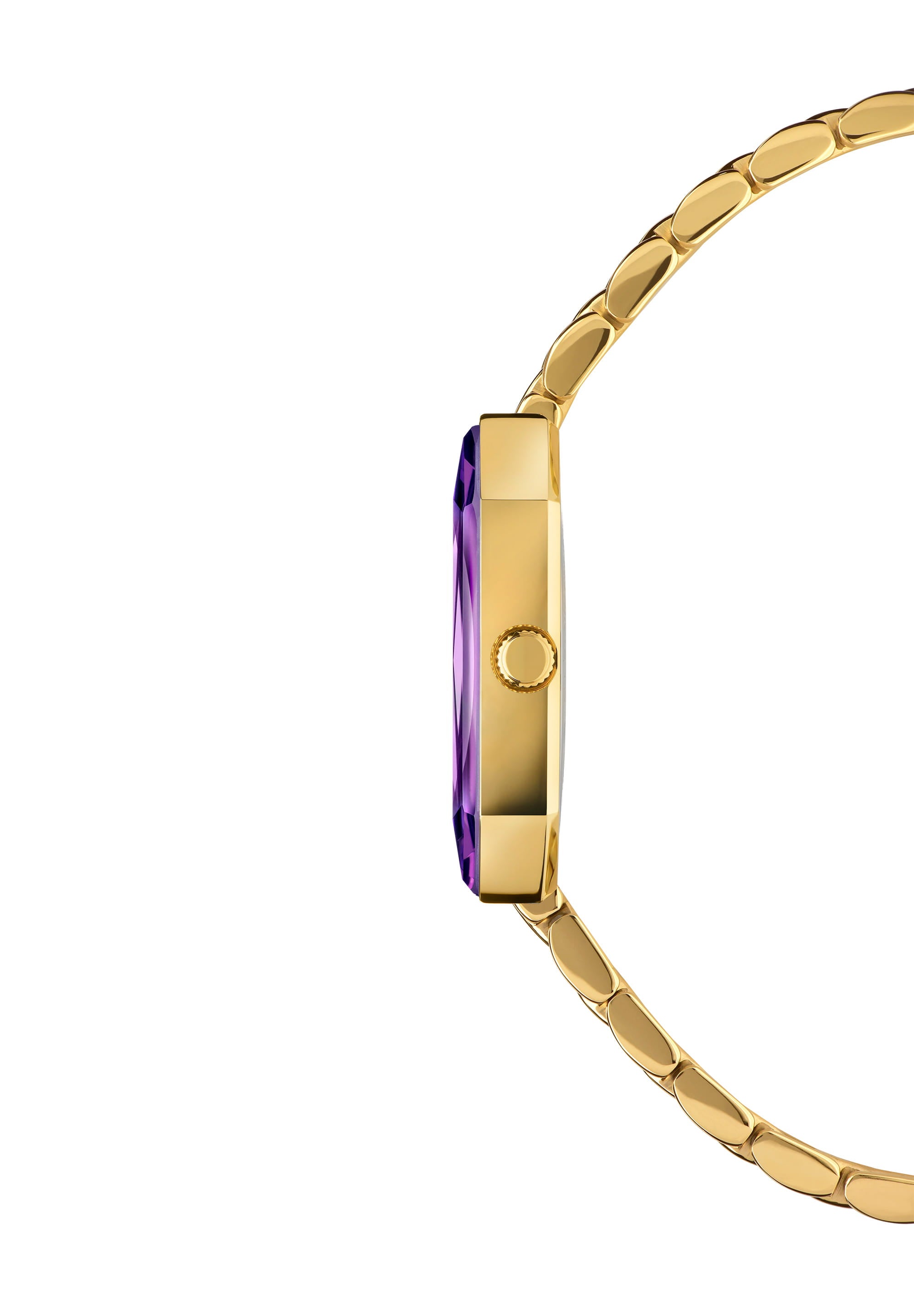 Facet Radiant Swiss Ladies Watch J8.081.M featuring a chic purple bracelet, rectangular case, and elegant rhinestone hour markers.