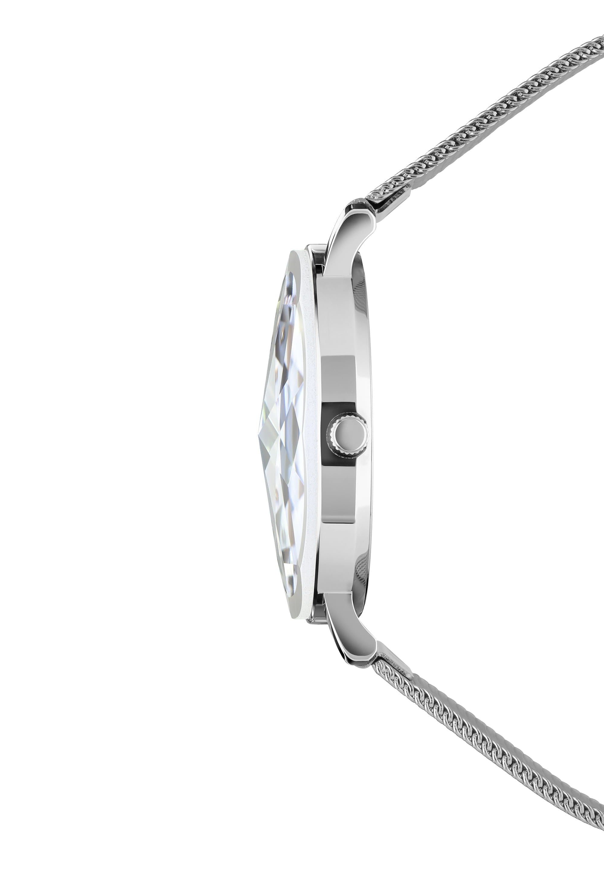 Facet Swiss Ladies Watch J5.668.L featuring a mother of pearl dial and silver mesh bracelet, showcasing elegance and style.