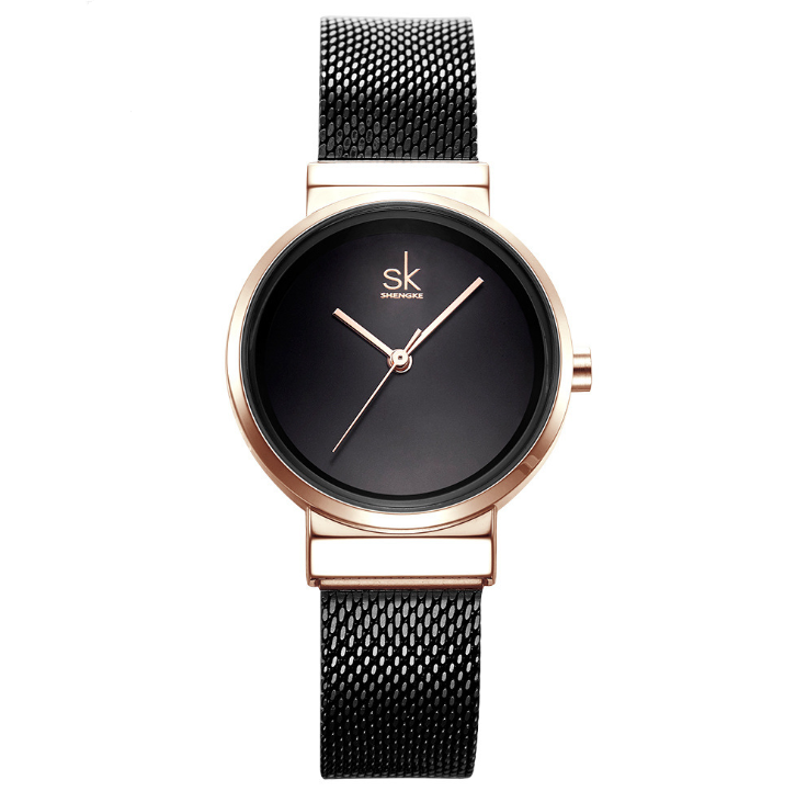 Fashionable ladies steel quartz watch with round dial and stainless steel band, showcasing elegance and durability.