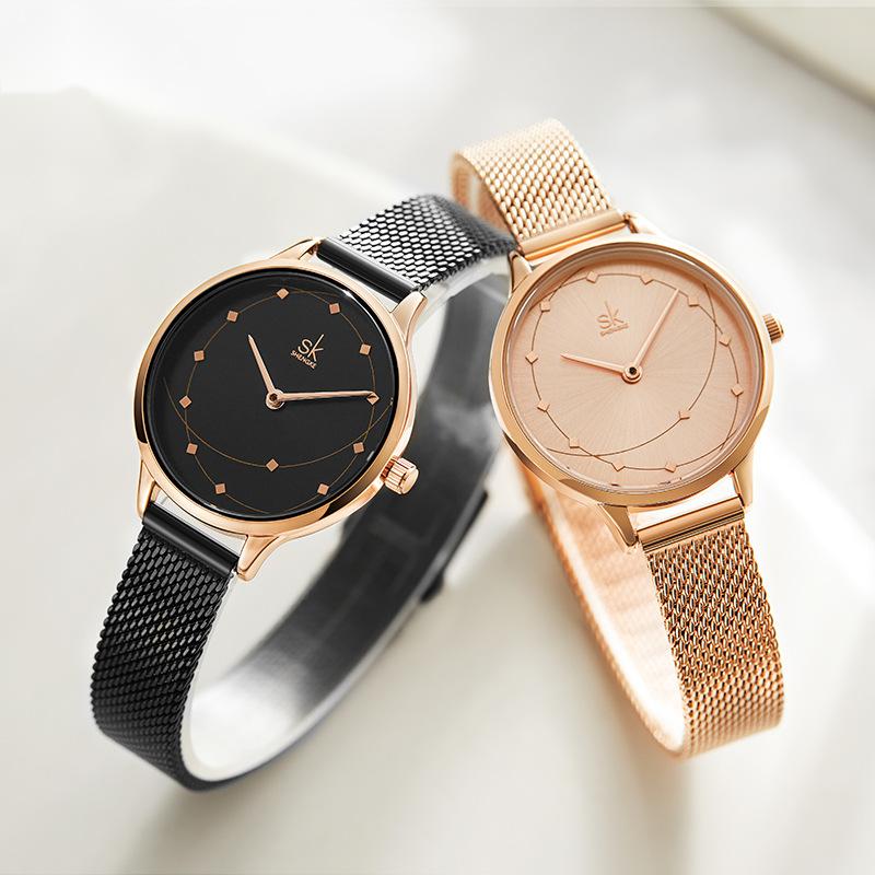 A stylish Fashion Dial Quartz Watch for women featuring a round dial, stainless steel strap, and a sleek design suitable for daily wear.