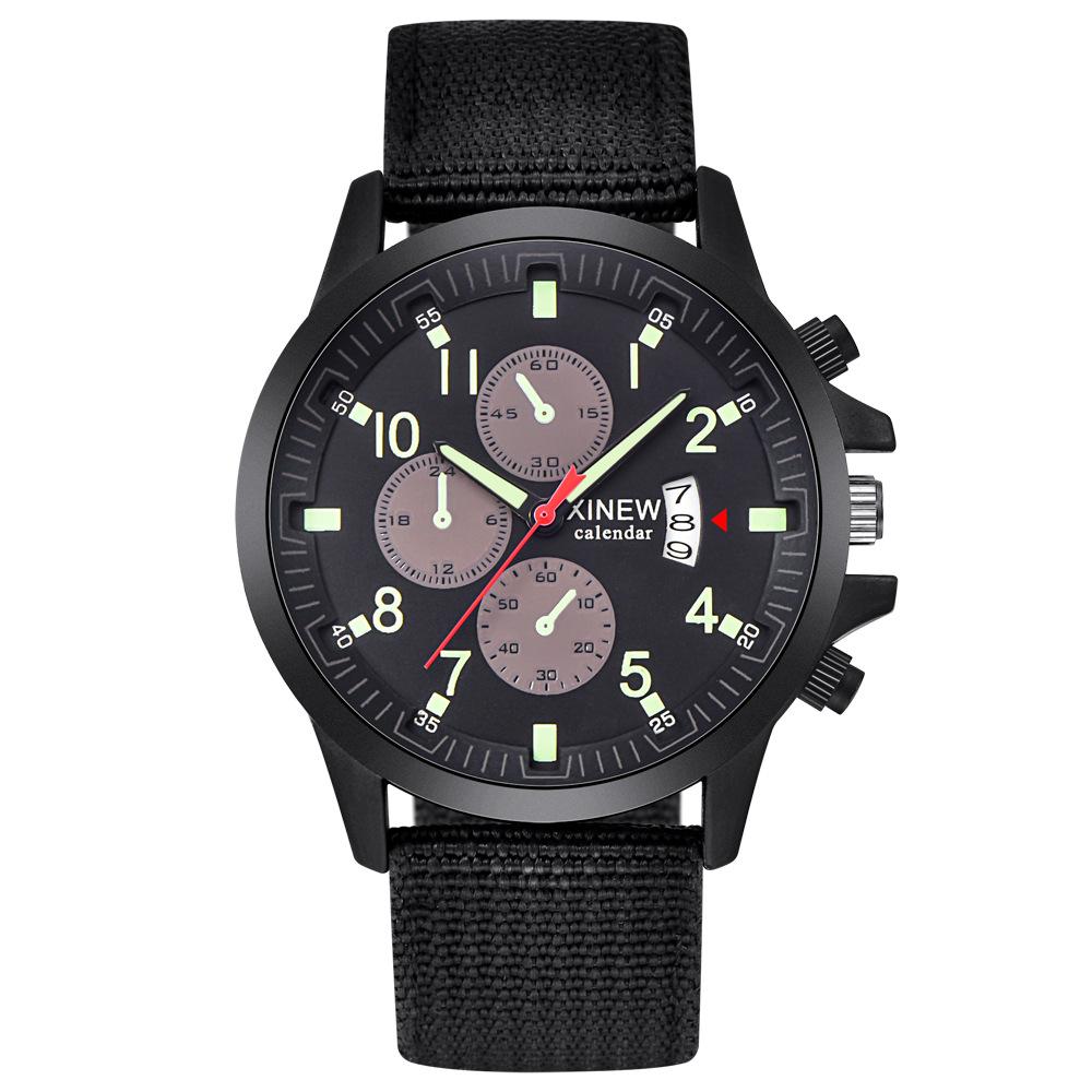 Fashion Nylon Band Military Sports Watch for Men with a durable nylon strap and stylish military design.