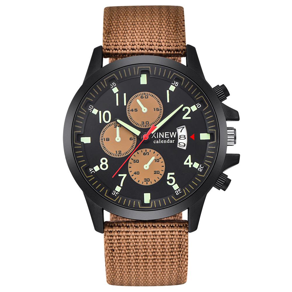 Fashion Nylon Band Military Sports Watch for Men with a durable nylon strap and stylish military design.