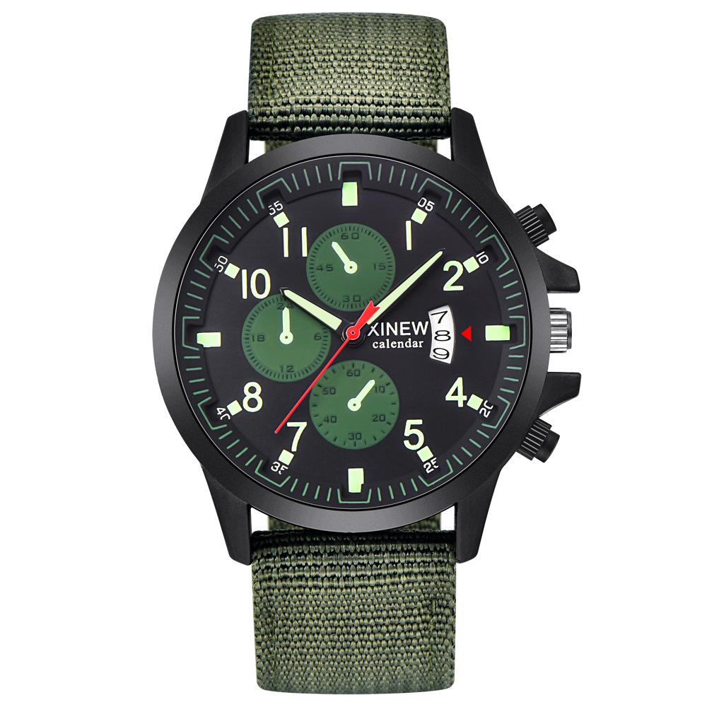 Fashion Nylon Band Military Sports Watch for Men with a durable nylon strap and stylish military design.