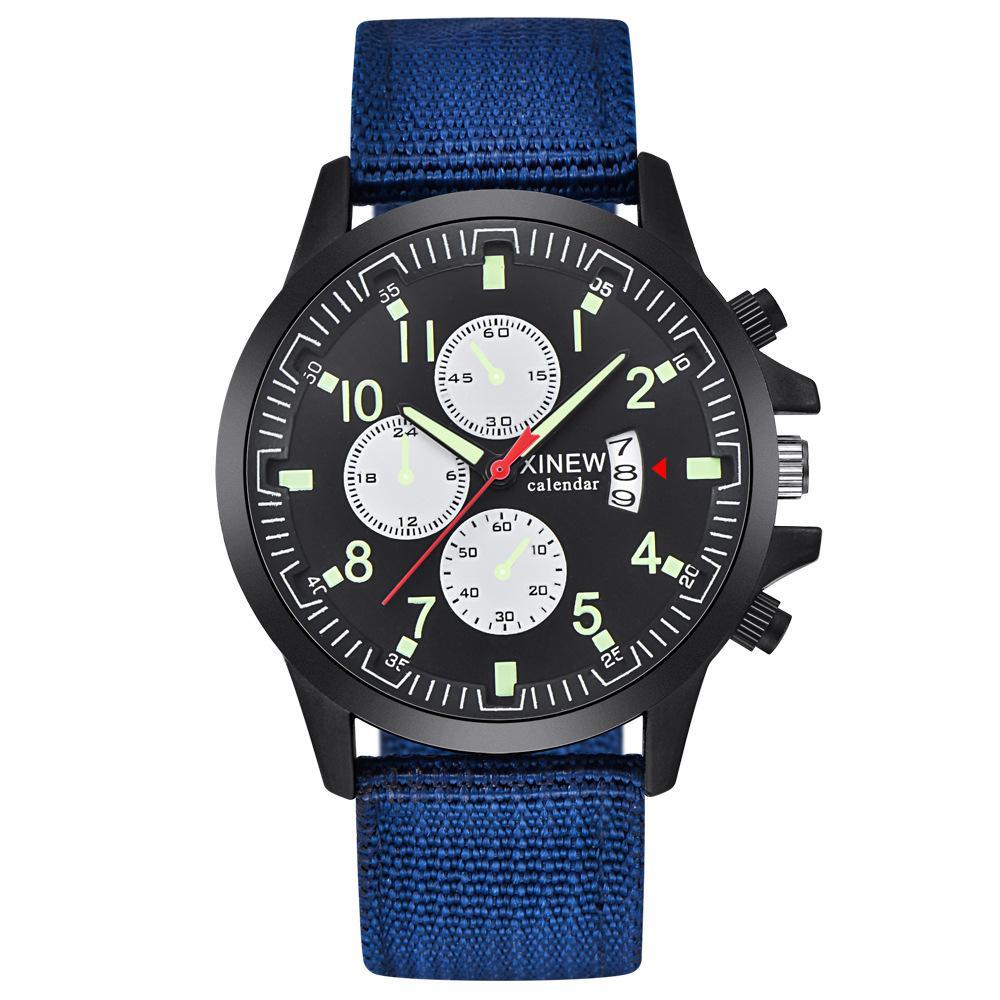 Fashion Nylon Band Military Sports Watch for Men with a durable nylon strap and stylish military design.