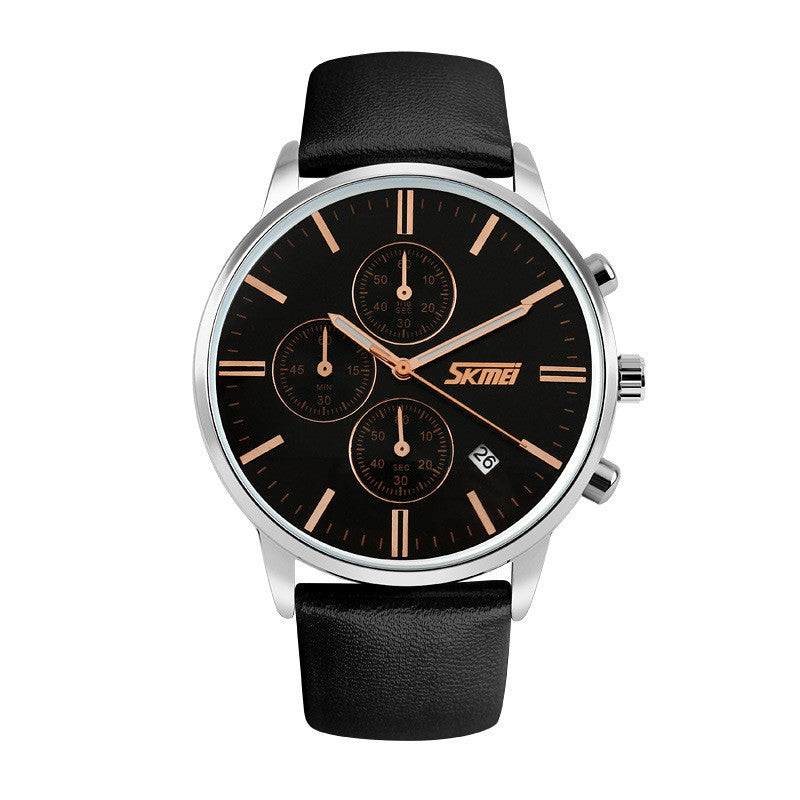 Fashion Trend Men's Casual Quartz Watch with a sleek design, featuring a pointer display and calendar function, suitable for casual wear.