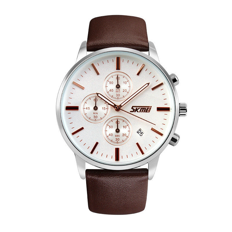 Fashion Trend Men's Casual Quartz Watch with a sleek design, featuring a pointer display and calendar function, suitable for casual wear.