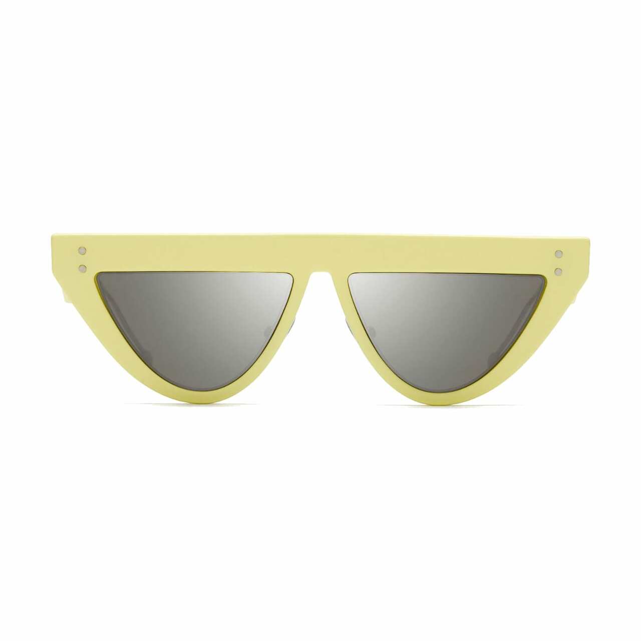 Fendi FF 0371/S-40G/UE Yellow Tiny Grey Lens Women's Acetate Sunglasses showcasing a vibrant yellow frame and stylish grey lenses.