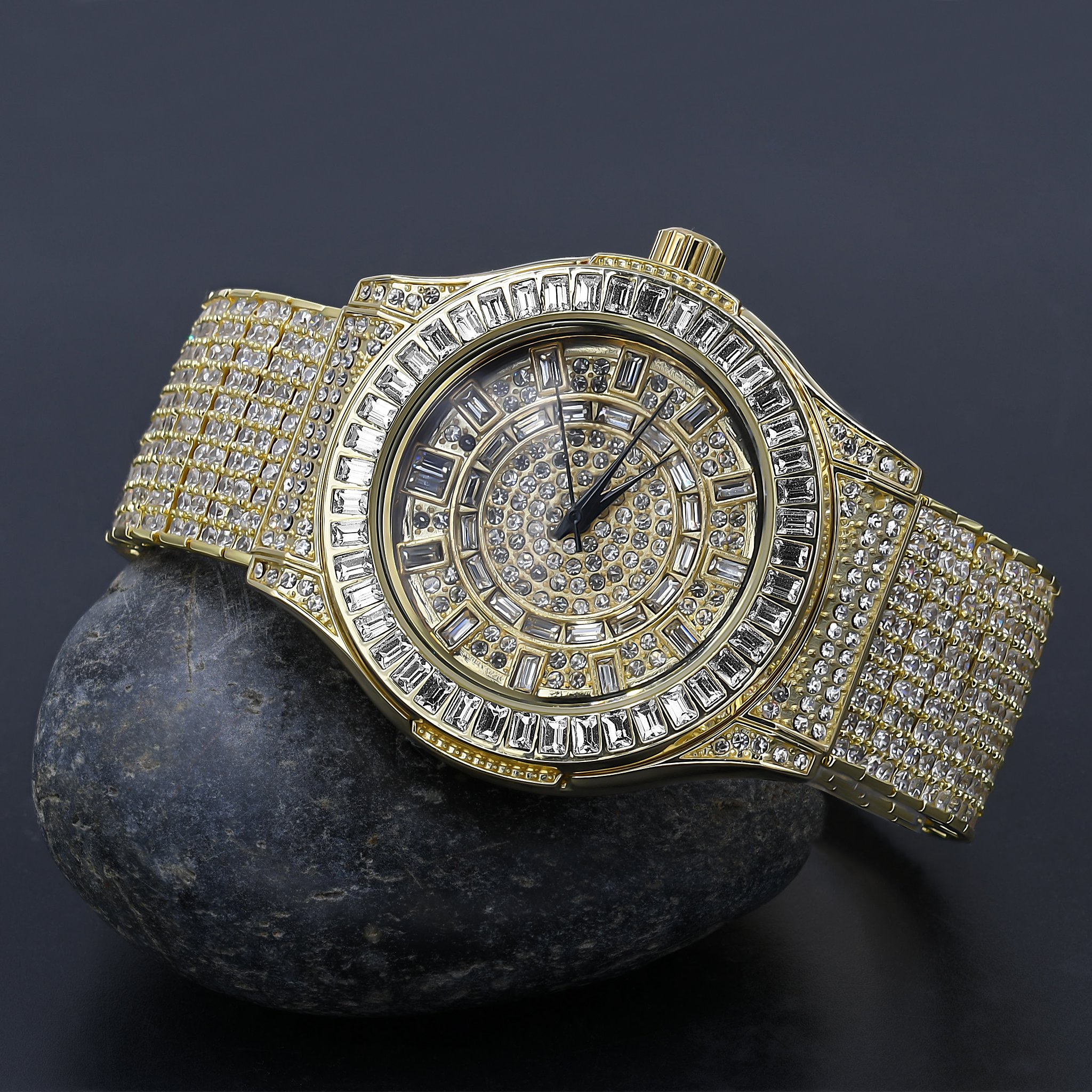 GALLANT Steel CZ Watch featuring cubic zirconia stones and stainless steel design, showcasing elegance and durability.