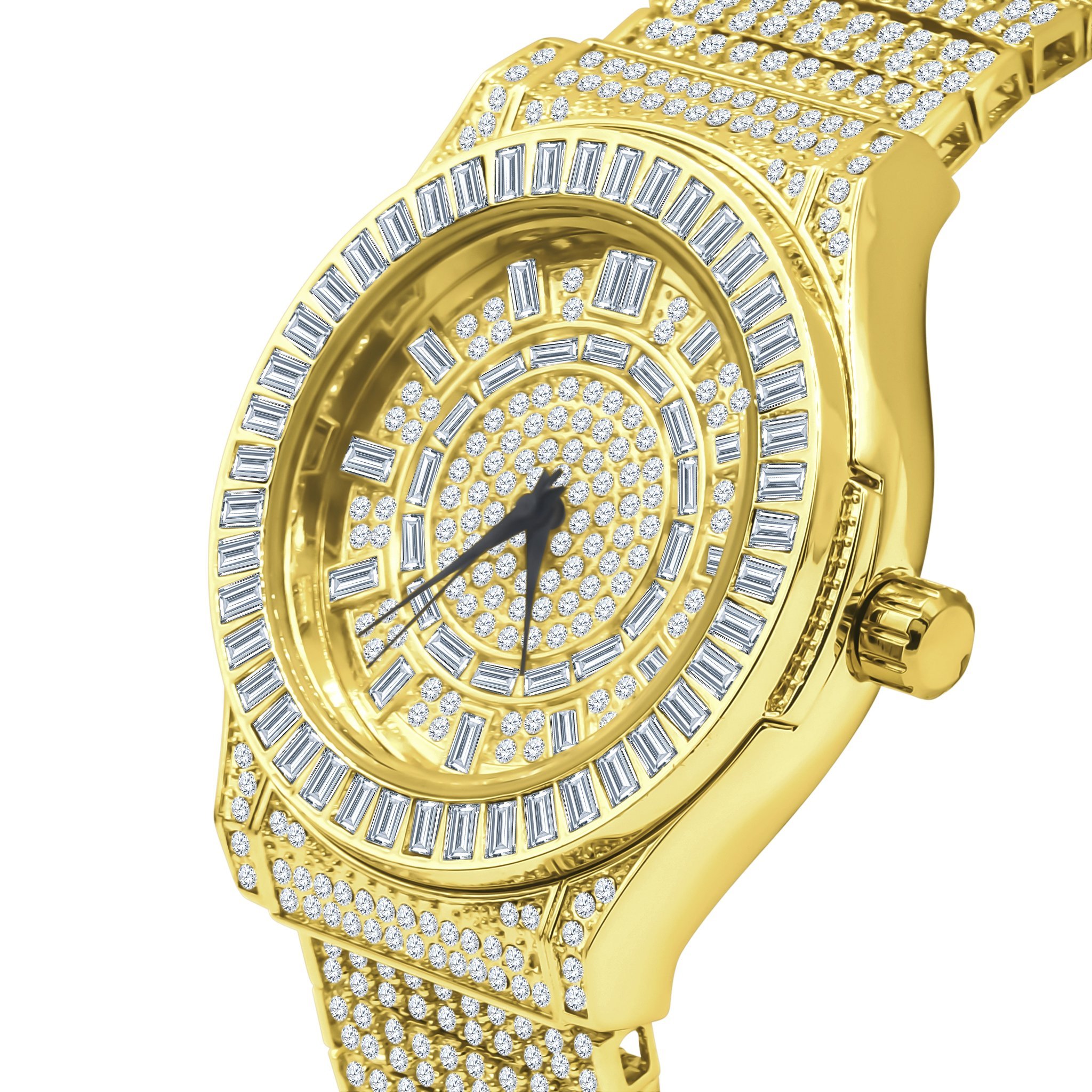 GALLANT Steel CZ Watch featuring cubic zirconia stones and stainless steel design, showcasing elegance and durability.