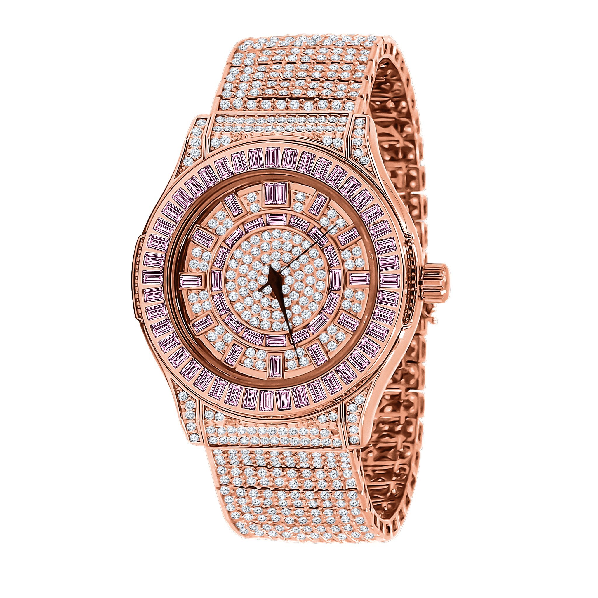 GALLANT Steel CZ Watch featuring a 14K gold plated finish and sparkling cubic zirconia stones, showcasing its elegant design and stainless steel construction.