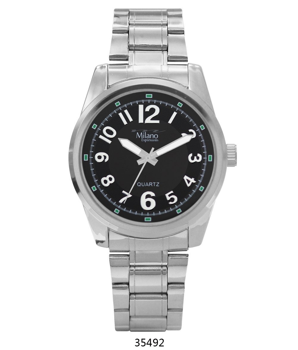 Garden City watch featuring a silver metal band and black dial, showcasing its elegant design and durable alloy case.