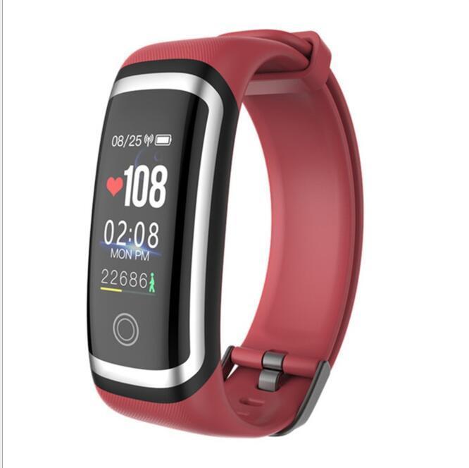 Heart Rate and Blood Pressure Monitoring Smart Watch with HD color screen and stainless steel strap, showcasing its sleek design and features.