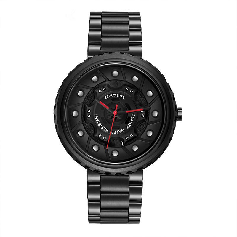 High Quality Business Quartz Watch for Men featuring a round dial, stainless steel strap, and waterproof design.