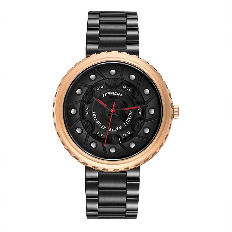 High Quality Business Quartz Watch for Men featuring a round dial, stainless steel strap, and waterproof design.