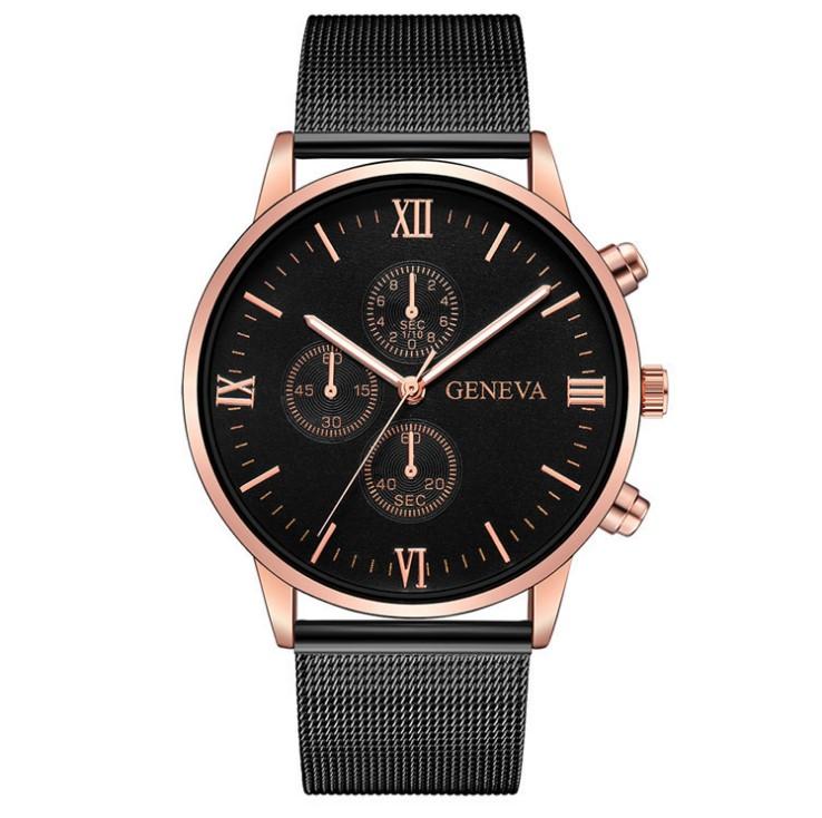 High Quality Casual Quartz Watch for Men featuring a round dial, stainless steel buckle, and alloy strap, designed for everyday wear.