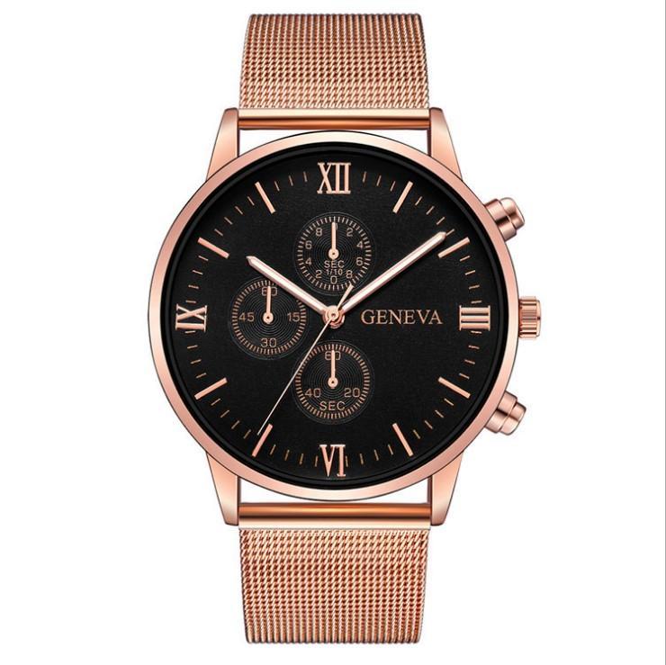 High Quality Casual Quartz Watch for Men featuring a round dial, stainless steel buckle, and alloy strap, designed for everyday wear.