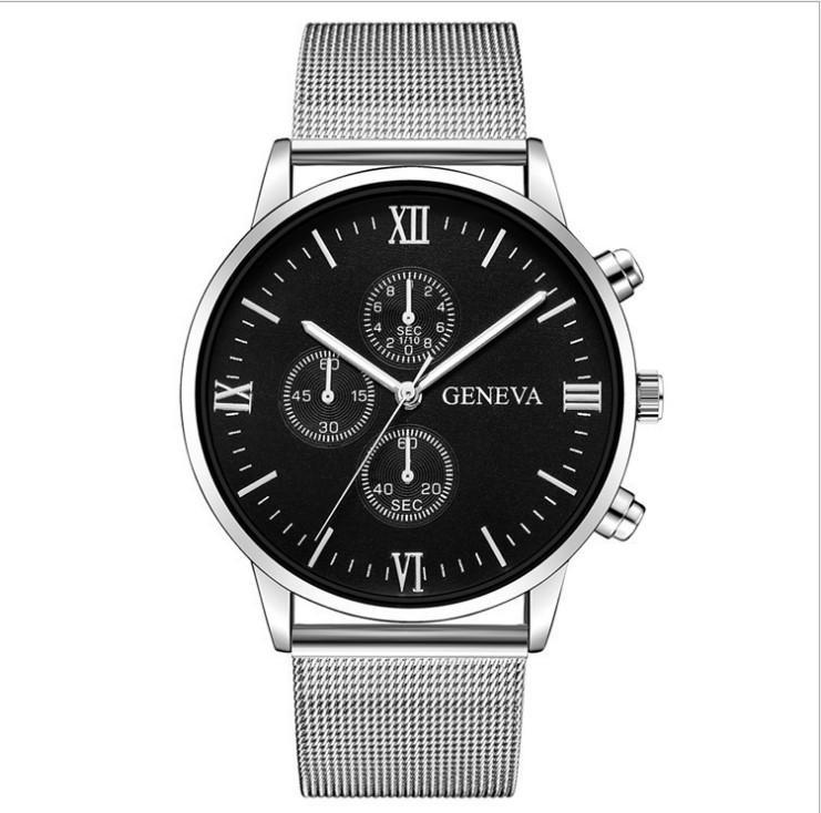 High Quality Casual Quartz Watch for Men featuring a round dial, stainless steel buckle, and alloy strap, designed for everyday wear.