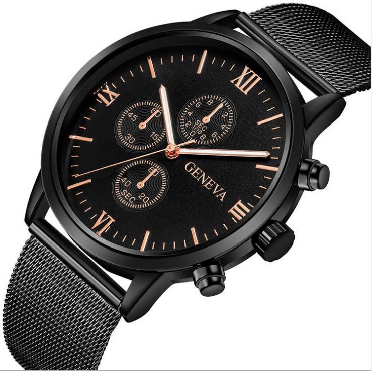 High Quality Casual Quartz Watch for Men featuring a round dial, stainless steel buckle, and alloy strap, designed for everyday wear.