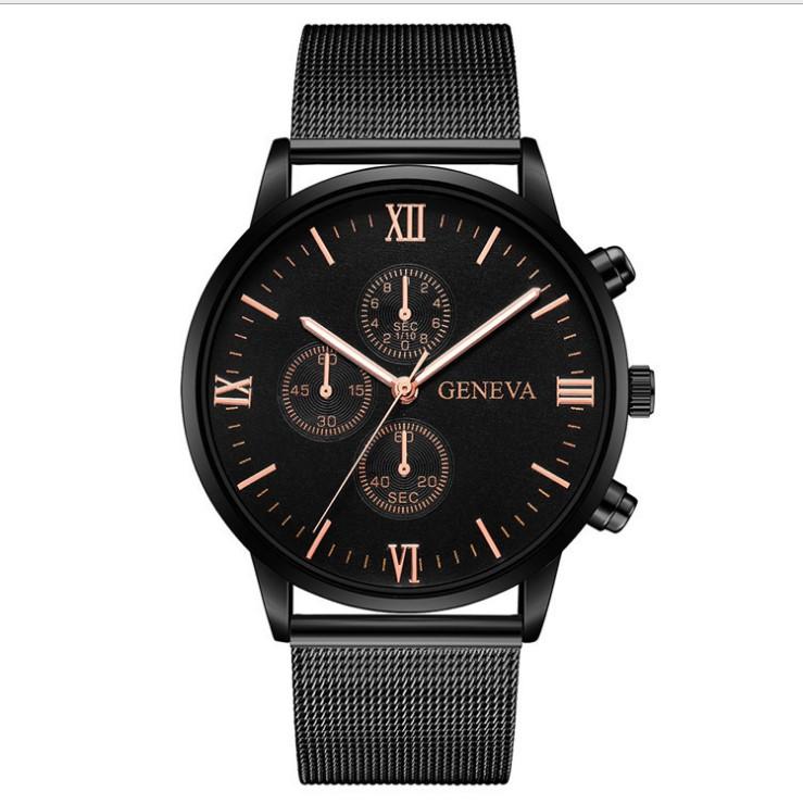 High Quality Casual Quartz Watch for Men featuring a round dial, stainless steel buckle, and alloy strap, designed for everyday wear.