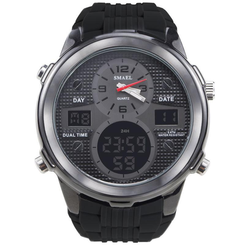 High Quality Sports Electronic Watch for Men featuring a round dial, silicone strap, and alloy case, designed for durability and style.