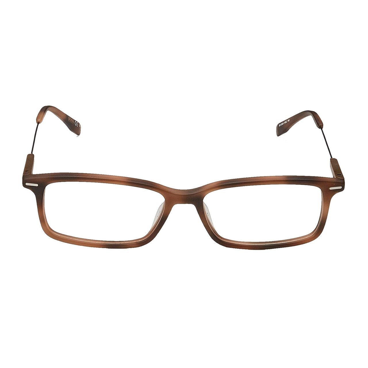 Hugo Boss Orange BO0334-HGC Brown Havana Square Men's Acetate Eyeglasses showcasing a stylish full-rim design and square lenses.