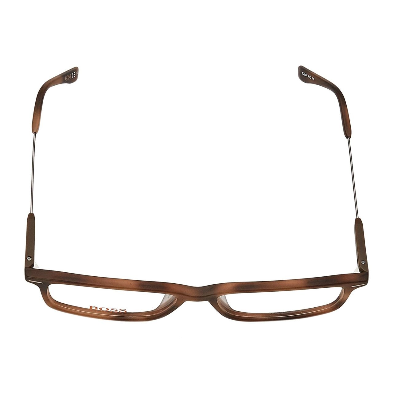 Hugo Boss Orange BO0334-HGC Brown Havana Square Men's Acetate Eyeglasses showcasing a stylish full-rim design and square lenses.