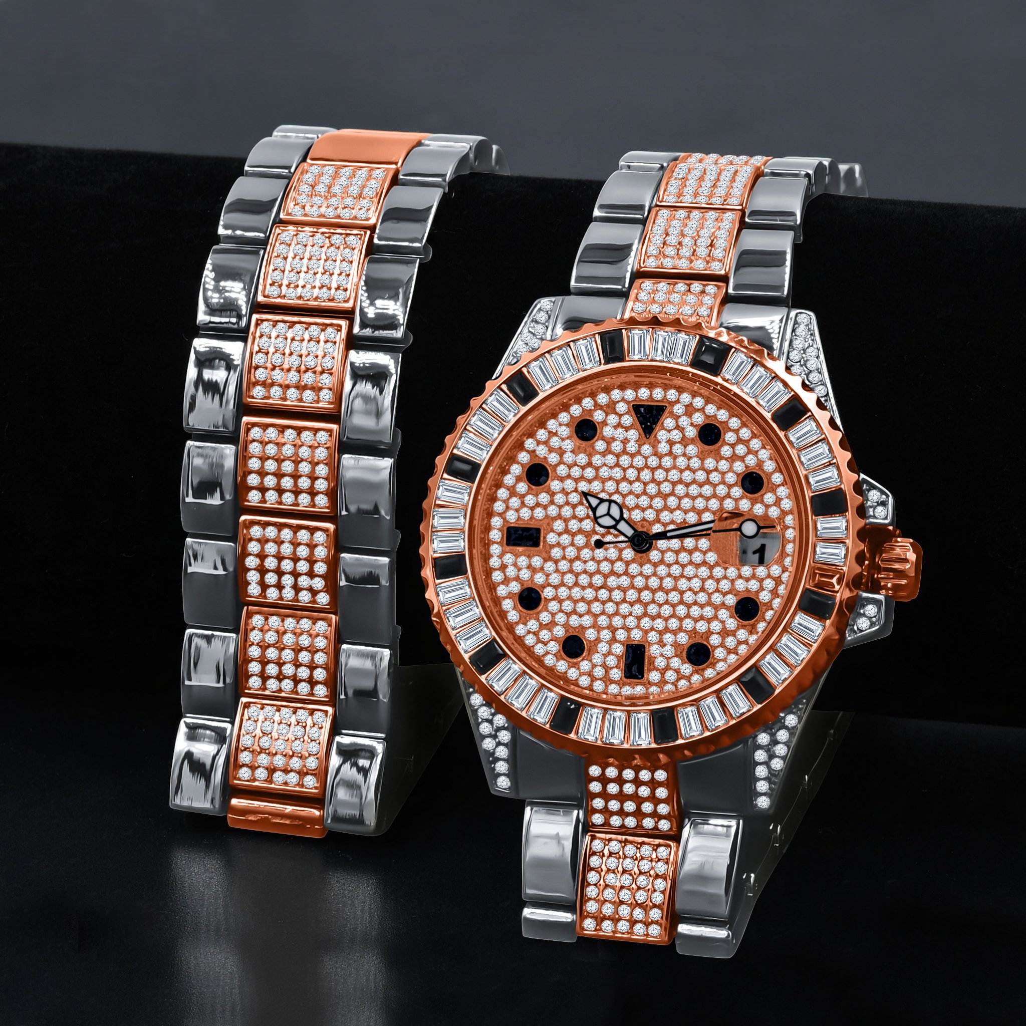 INTERSTELLAR WATCH SET featuring a luxurious design with gleaming stones, adjustable links, and a sparkling watch band.