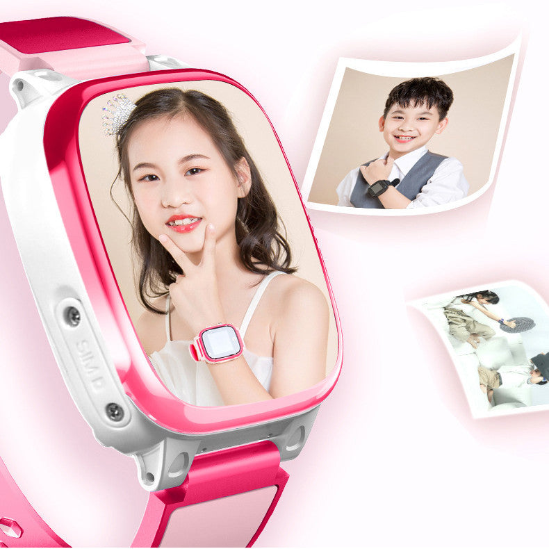 Kid's Phone Watch featuring a touch screen, waterproof design, and an 8W smart camera, perfect for active children.