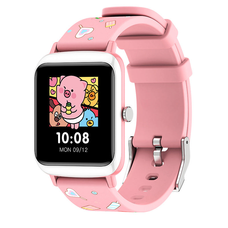 Kid's Smart Watch featuring heart rate monitoring, sleep tracking, and a colorful TPU wristband, designed for children.