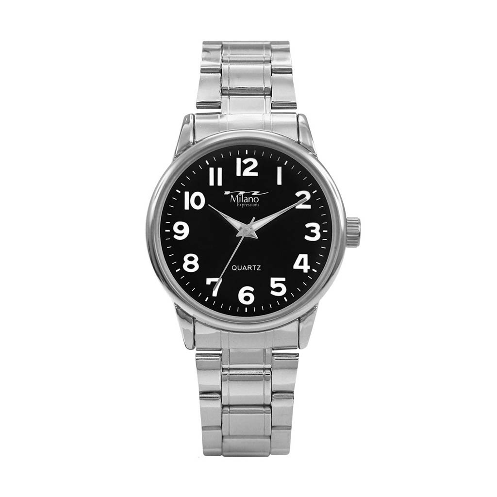 Kimball watch featuring a silver alloy case and black dial, showcasing its elegant design and durable alloy band.