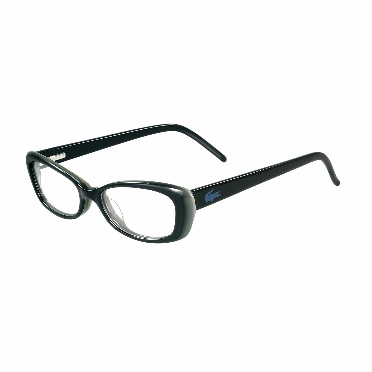 Lacoste L2611-001 Black Cat Eye Women's Plastic Eyeglasses with a stylish black frame and cat eye shape.