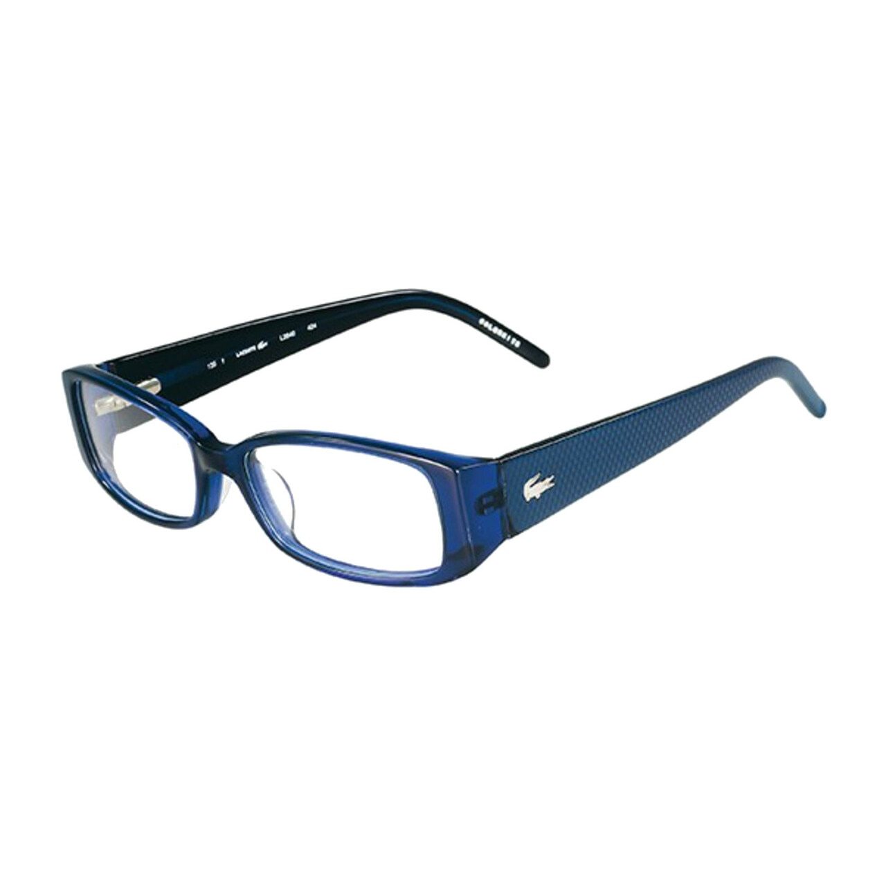 Lacoste L2640-424 Blue Rectangular Women's Plastic Eyeglasses with a stylish blue frame and rectangular lenses.