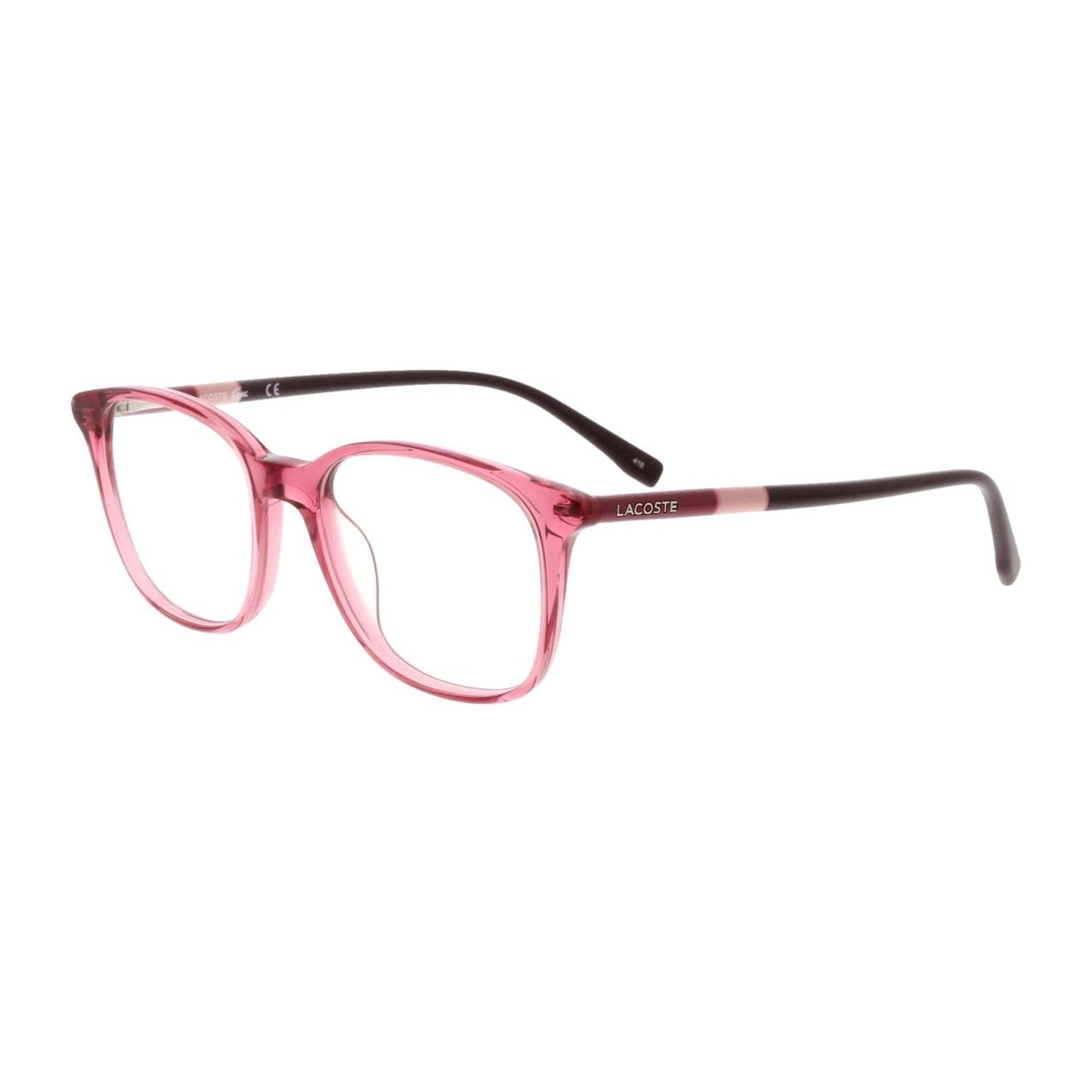 Lacoste L2770-662 Rose Square Unisex Acetate Eyeglasses showcasing a stylish rose-colored frame with square lenses.