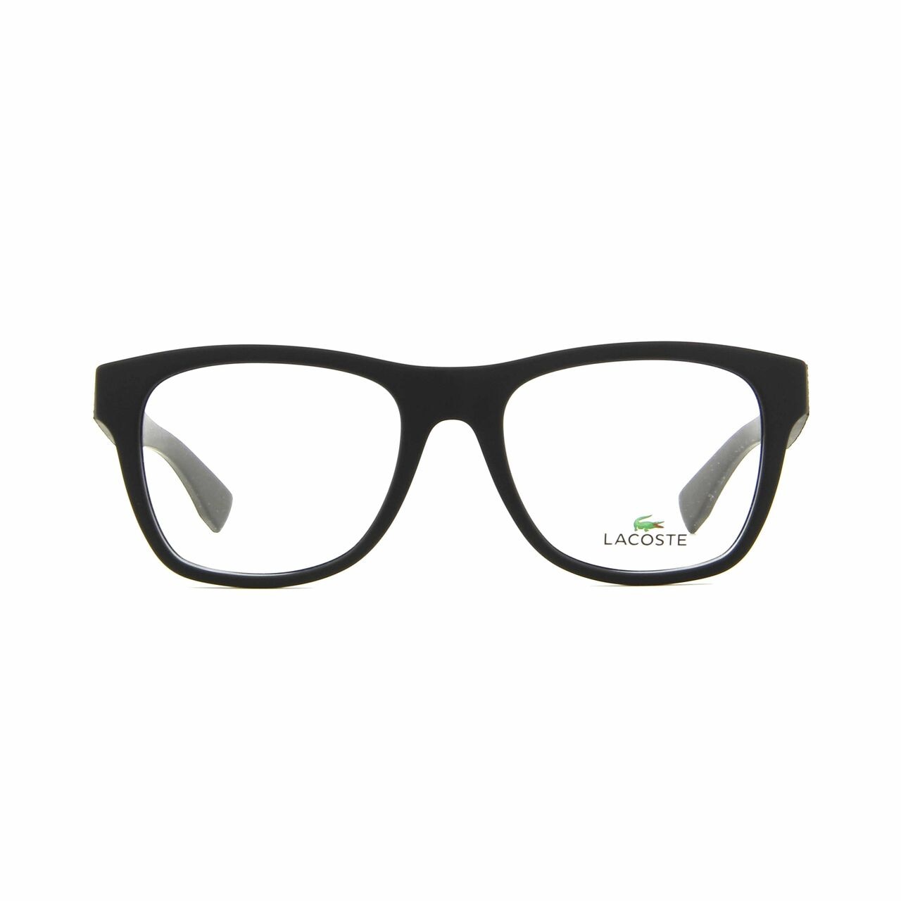 Lacoste L2766-001 Matte Black Square Unisex Plastic Eyeglasses with a stylish full-rim design.