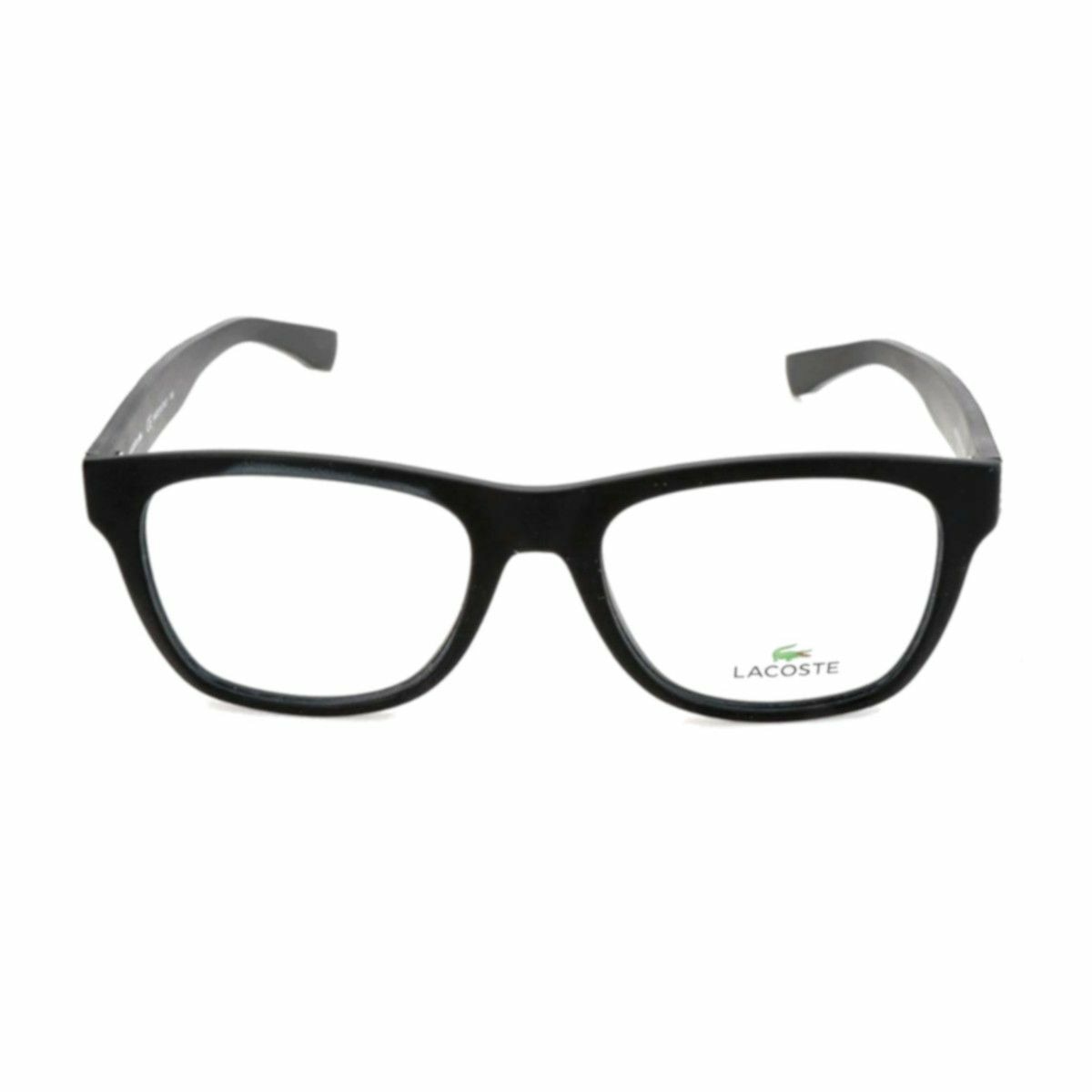 Lacoste L2766-001 Matte Black Square Unisex Plastic Eyeglasses with a stylish full-rim design.