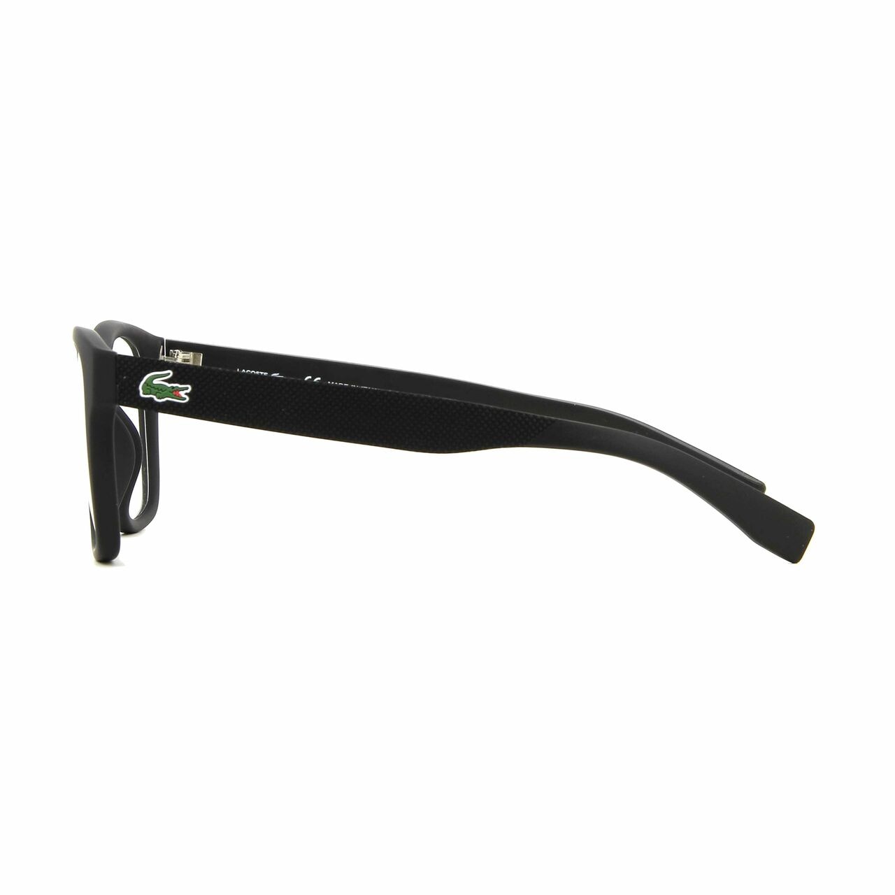 Lacoste L2766-001 Matte Black Square Unisex Plastic Eyeglasses with a stylish full-rim design.