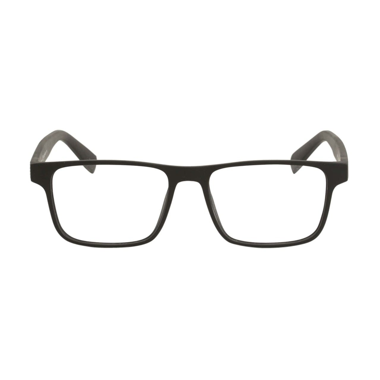 Lacoste L2817-004 Matte Black Square Men's Acetate Eyeglasses featuring a stylish design and iconic crocodile logo.