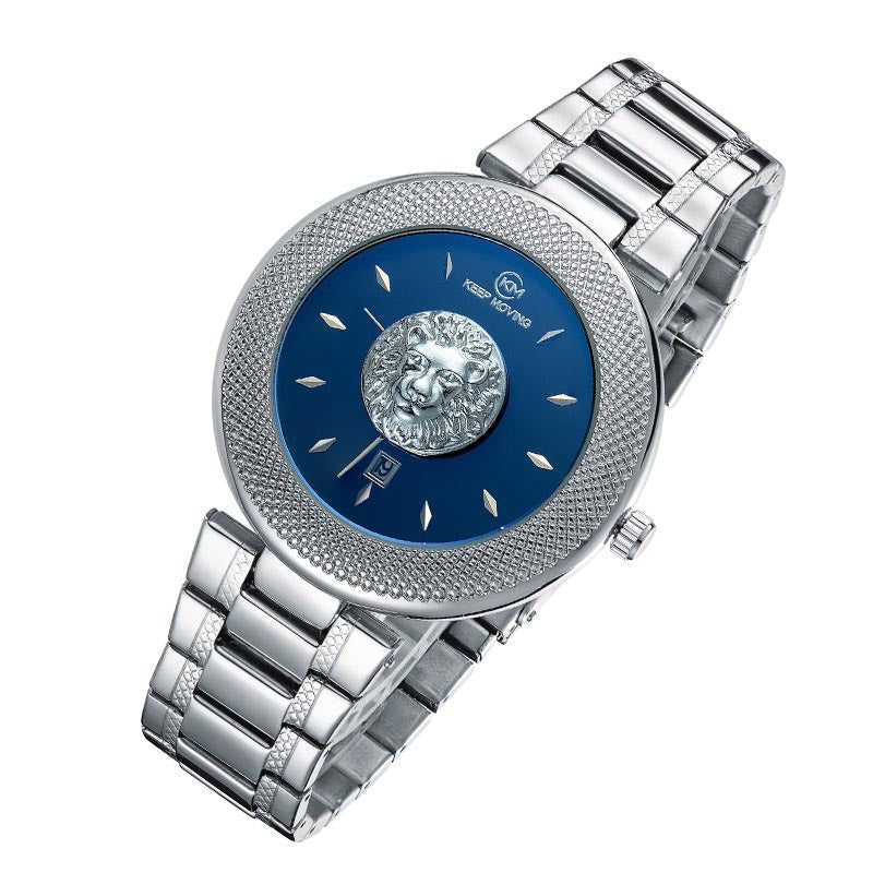 Ladies Quartz Belt Steel Band Watch featuring a stainless steel band, round dial, and spiral crown, perfect for stylish and practical wear.