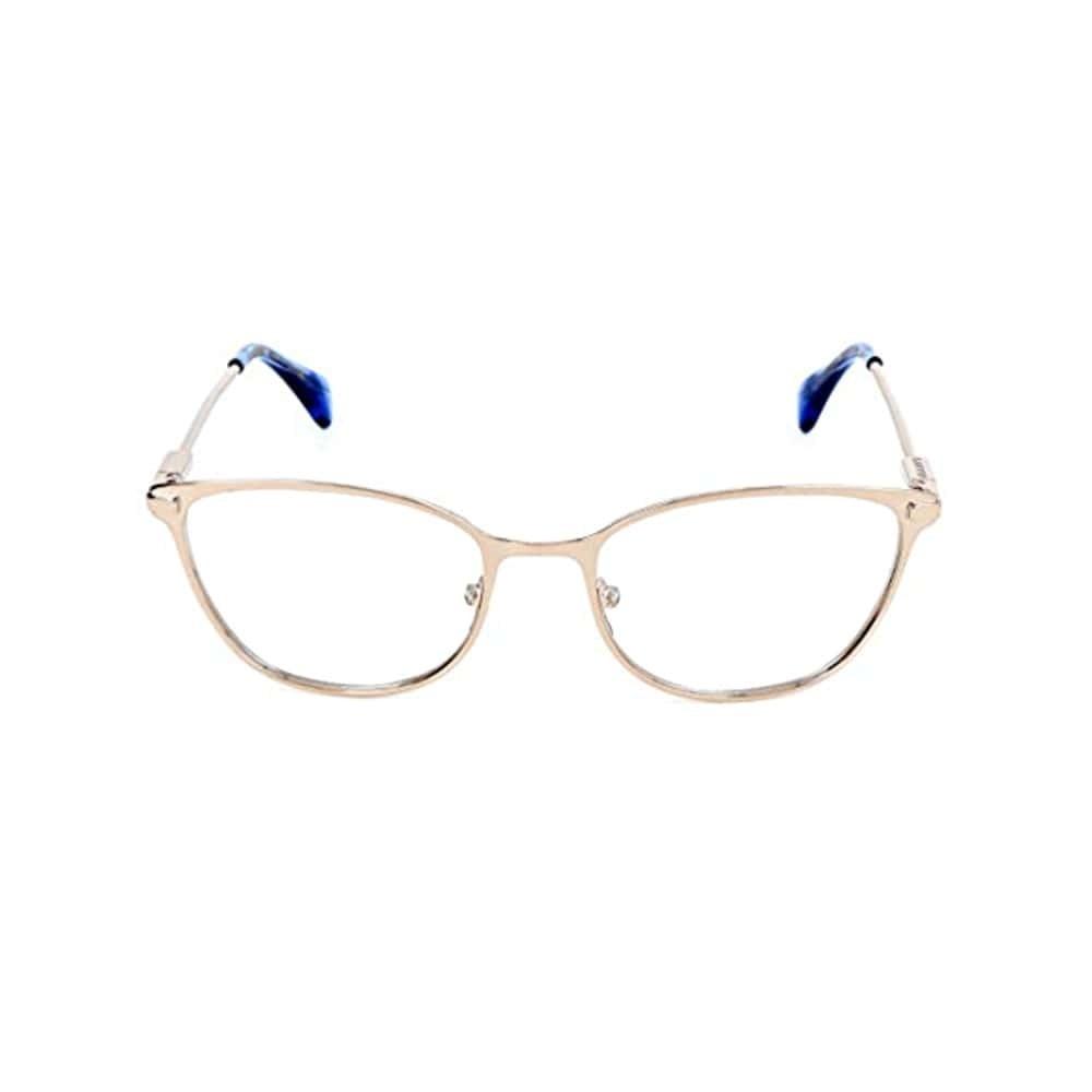 Lanvin VLN 095S-08FE shiny silver cat-eye women's eyeglasses with stainless steel frame, showcasing a stylish and elegant design.