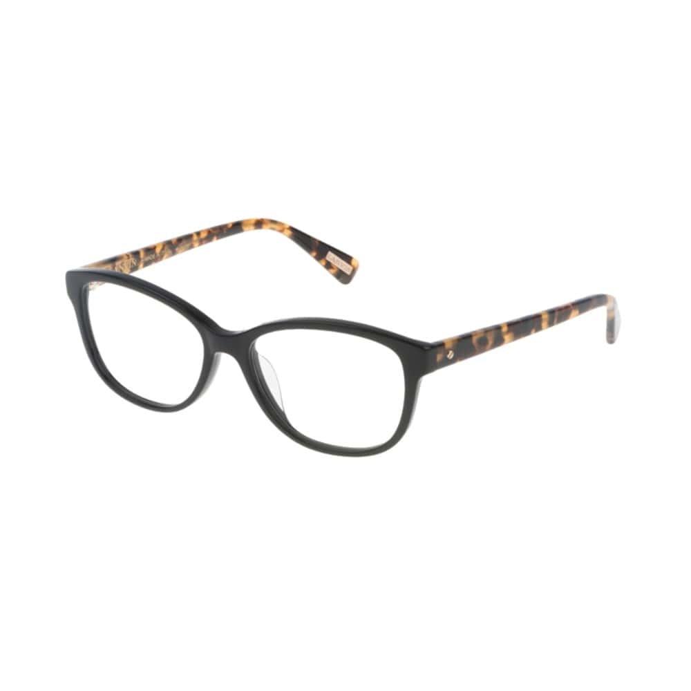 Stylish Lanvin VLN 662M-700X shiny black square unisex acetate eyeglasses with a modern design.