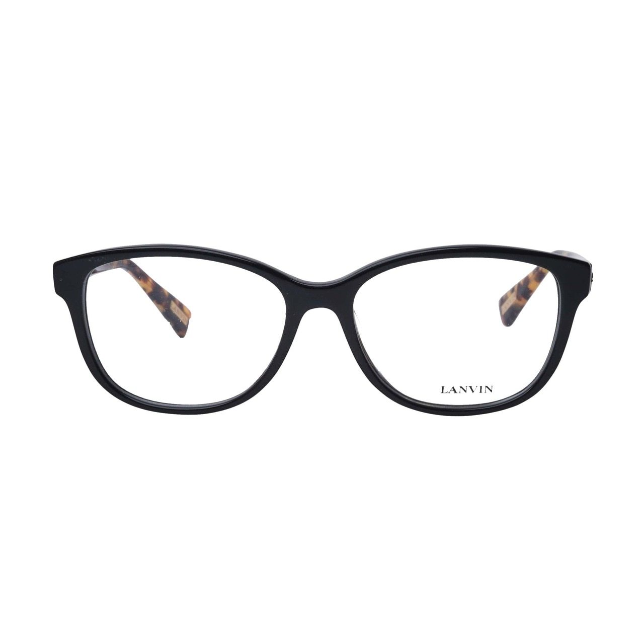 Stylish Lanvin VLN 662M-700X shiny black square unisex acetate eyeglasses with a modern design.