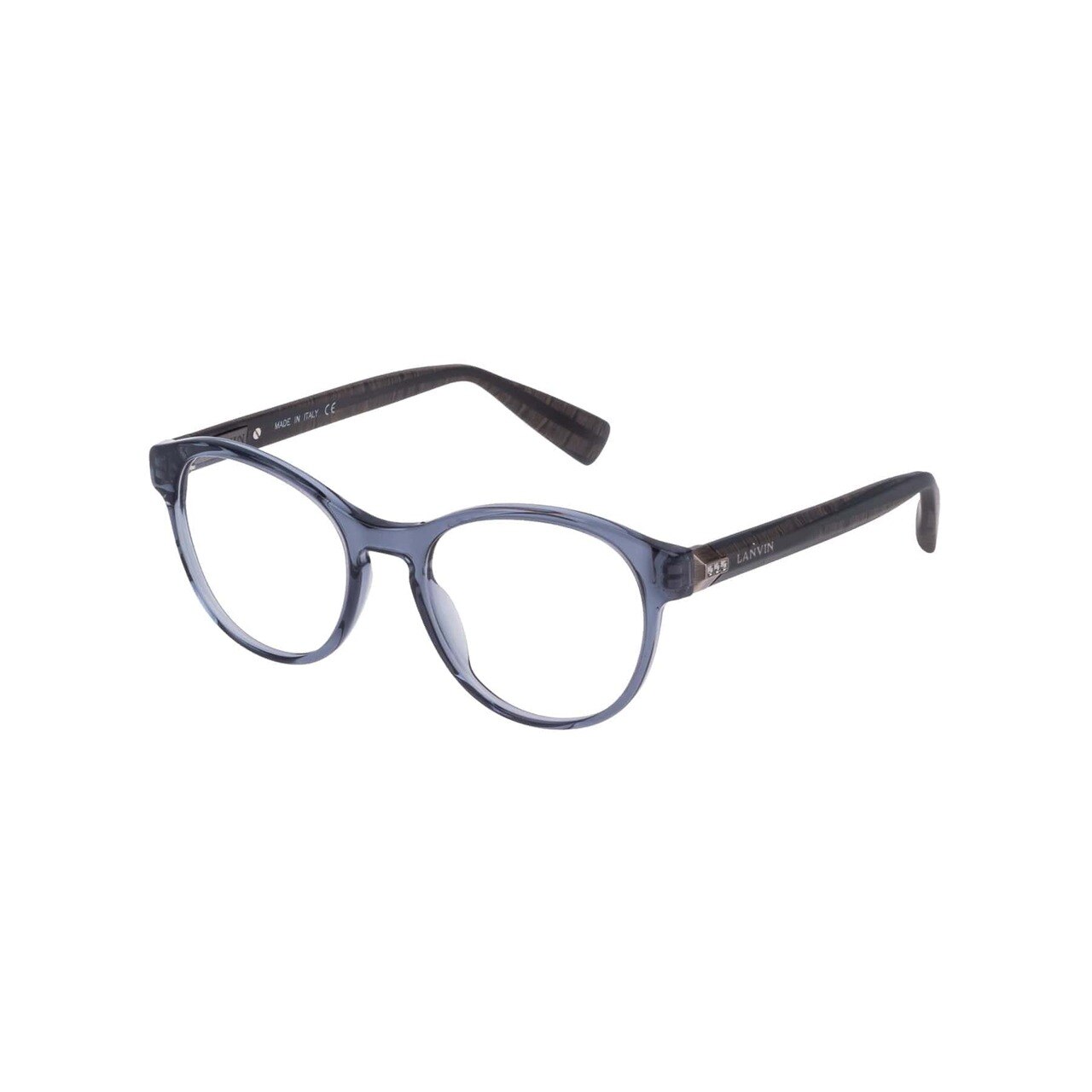 Lanvin VLN 708S-04AL Grey Round Unisex Acetate Eyeglasses showcasing a stylish full-rim design and round lenses.